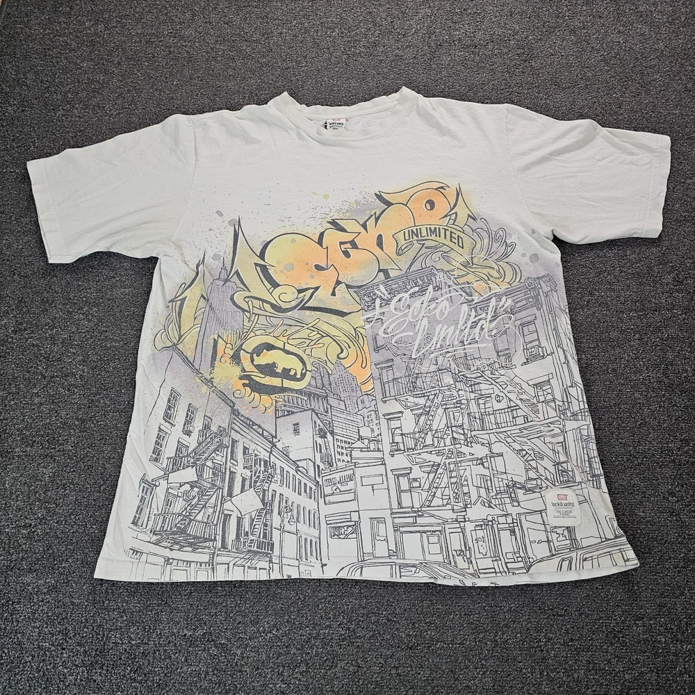 Vintage Ecko Untld Shirt Mens XXL Rhino  Hip Hop Rap Skate Graffiti Aop Y2k